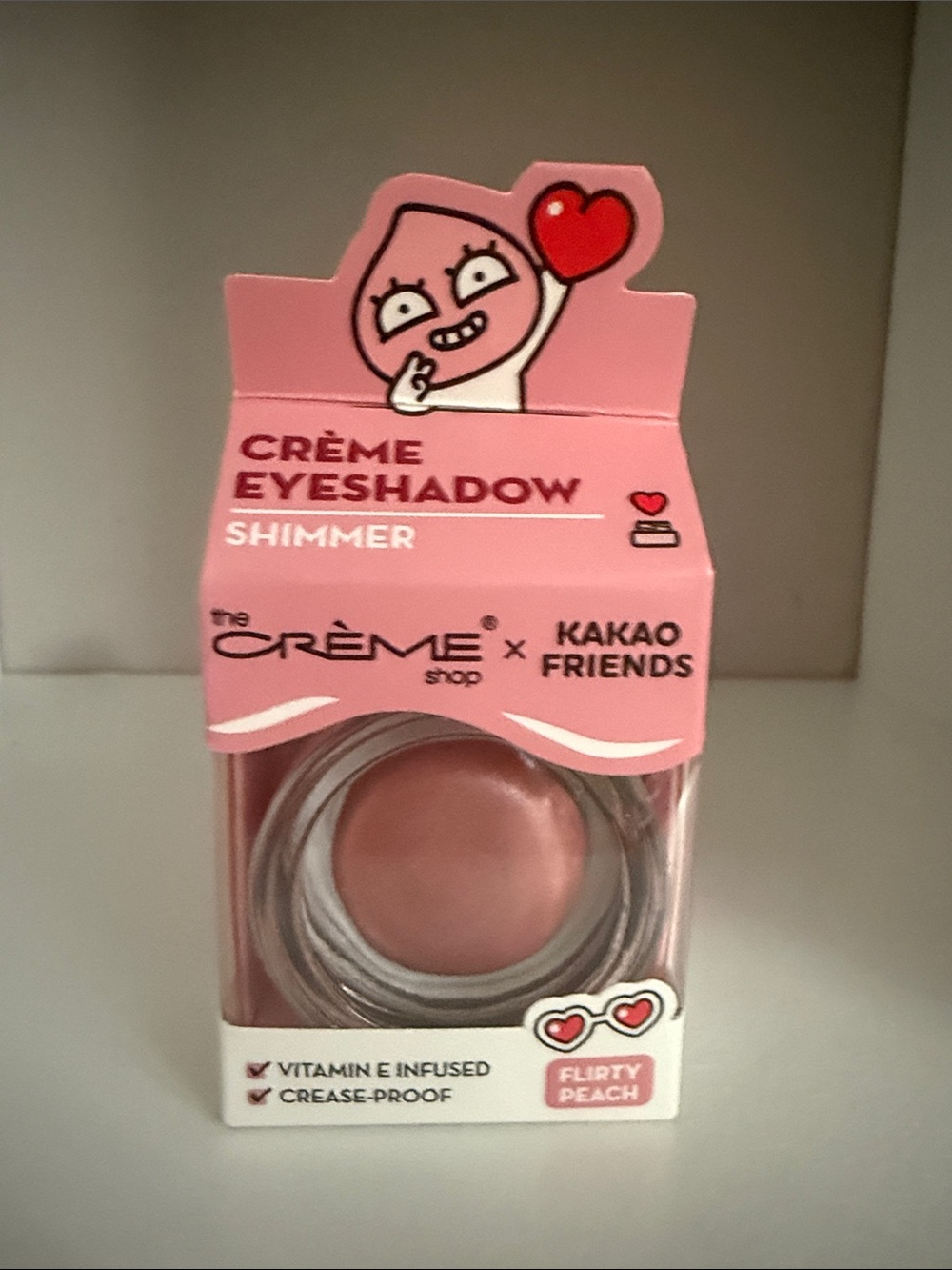 The Crème Shop x Kakao Friends Shimmer Crème Eyeshadow — Flirty Peach